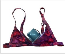 Zaful Forever Young Red Triangle Bikini Top Size 6 NWT 