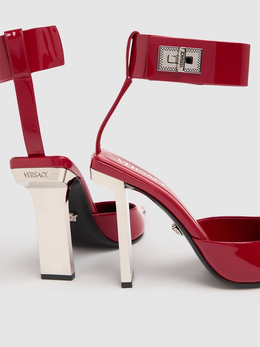 VERSACE Slice Red Patent Leather 105mm Slingback Pumps New VERSACE Slice Red Patent Leather 105mm Slingback Pumps New
