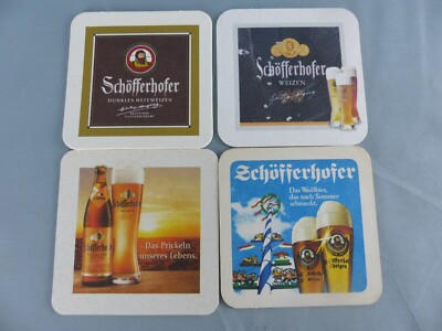 Lot of 4 different SOUS BOCK SCHÖFFERHOFER Coaster Bierviltje Bierdeckel E65