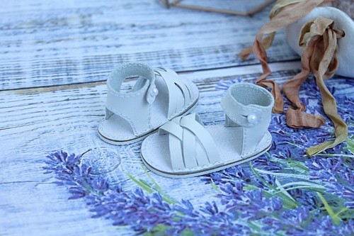 Sandalias Muñeca Amigos Moda Rojo Rubí de Cuero Blanco - Imagen 6 de 10
