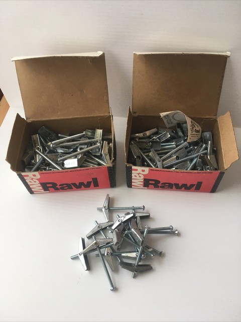 BOX LOT RAWL TOGGLE BOLTS ROUND HEAD 1/4" x 3" Cat:4231 Drill 5/8" Wall anchors BOX LOT RAWL TOGGLE BOLTS ROUND HEAD 1/4" x 3" Cat:4231 Drill 5/8" Wall anchors