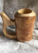 Vintage Alaska Wood Beer Stein Master's Touch Handcrafted Mug 6” Tall Rustic 8oz