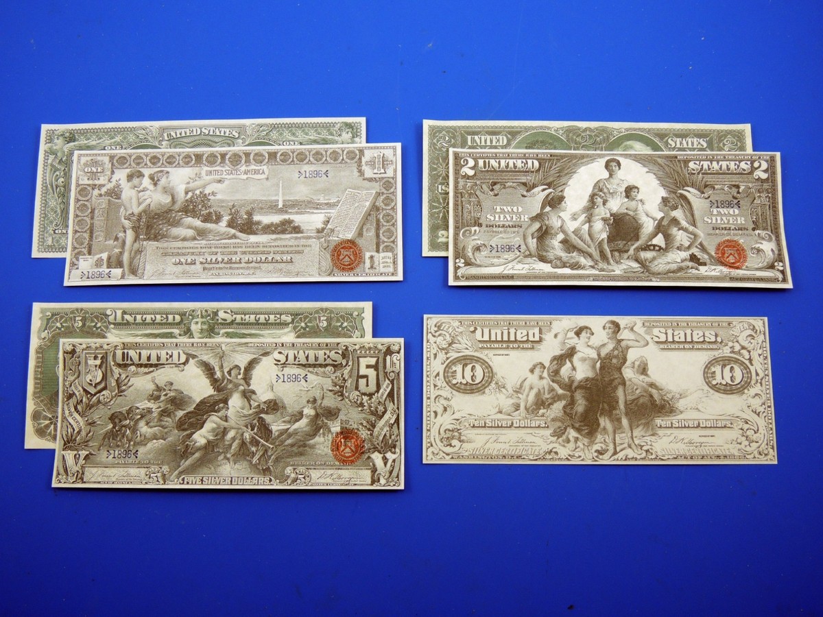 1896 Educational Set + Bonus Reprduction U.S. Currency Paper Money
