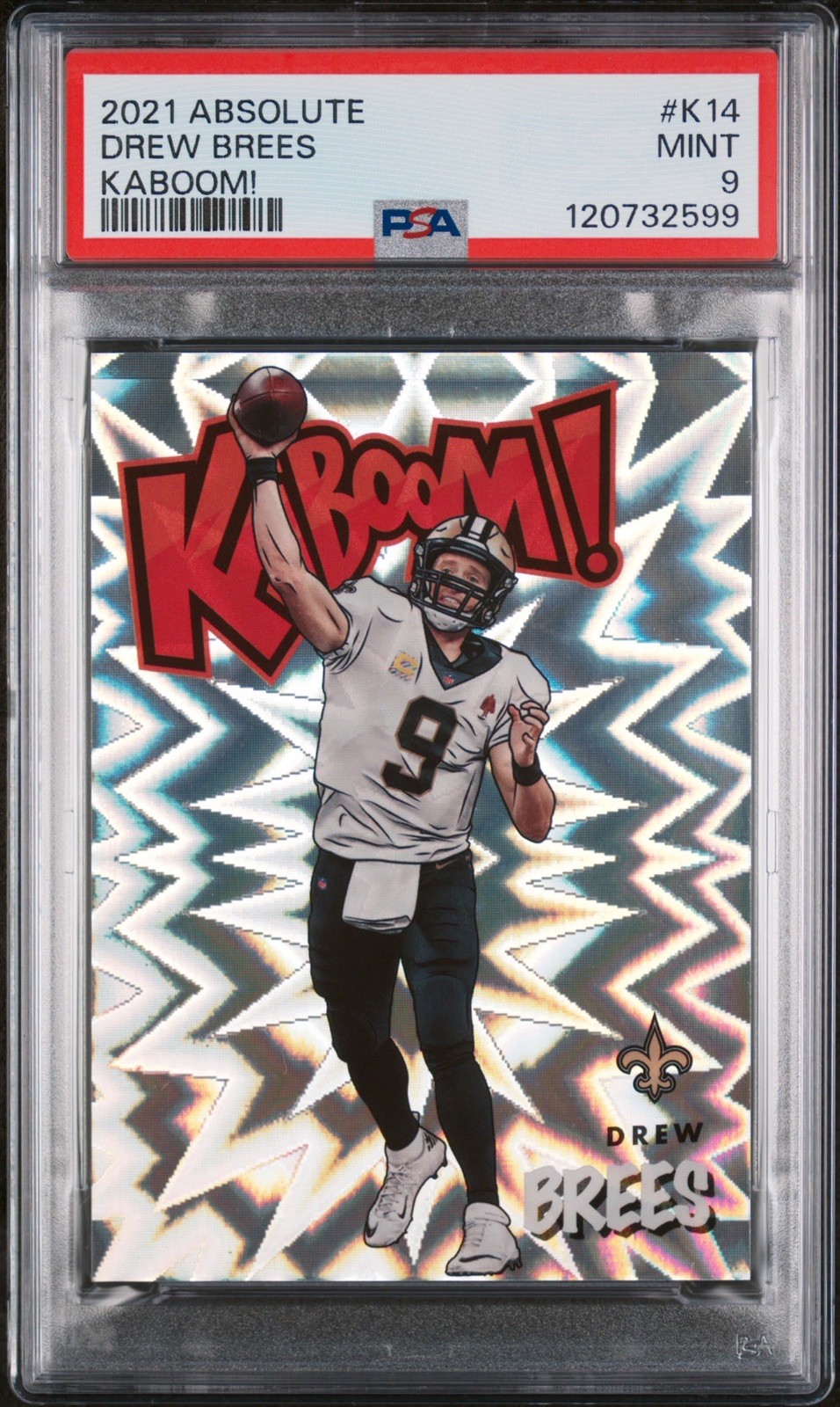 📈2021 Absolute Drew Brees Kaboom! SSP #K14 CASE HIT PSA 9 1st Ballot HOF 2026📈
