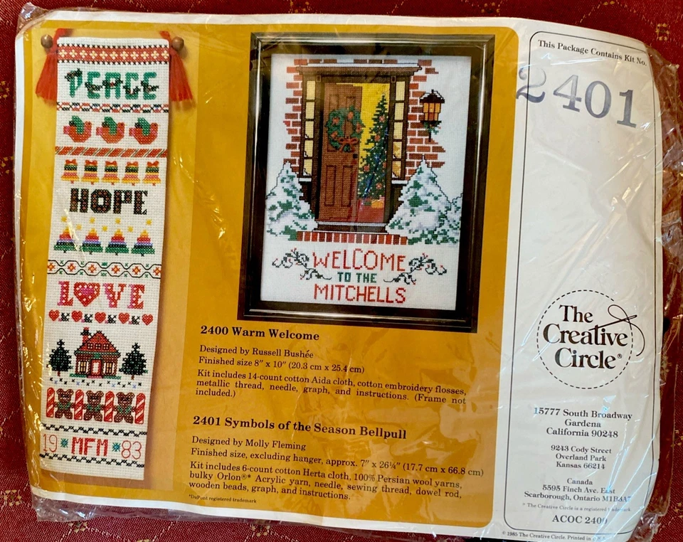 ВИНТАЖНЫЙ 1985 СИМВОЛЫ СЕЗОНОВ ТВОРЧЕСКИЙ КРУГ НАБОР 2401 ВЫШИВКА КРЕСТИКОМ ЗАПЕЧАТАННЫЙ - Изображение 2 из 4