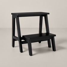 18" Wood Kitchen Step Stool - Black - Hearth Hand with