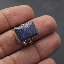 Lapis Lazuli Gemstone 925 Sterling Silver Handmade Ring Jewelry Gift For Love