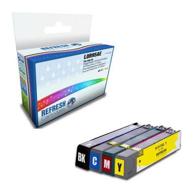 Refresh Patronen Full Set Vorteilspack 4x 913A Tinte kompatibel mit HP Druckern