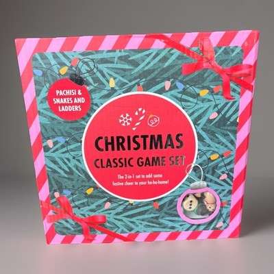 Christmas Classic Game Set 2 in 1 Pachisi & Snakes & Ladders Board Games