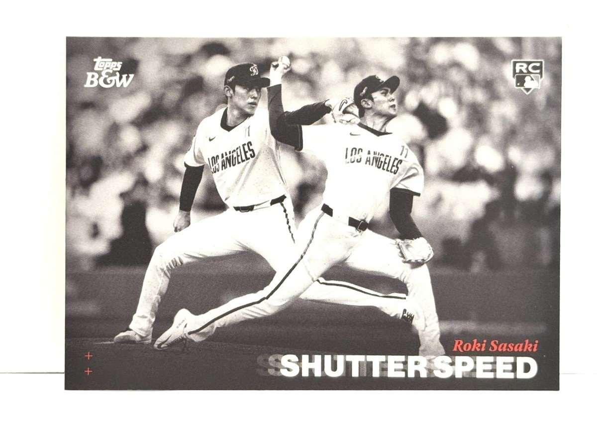 2025 Topps Black & White SS19 Roki Sasaki RC Shutter Speed Los 
