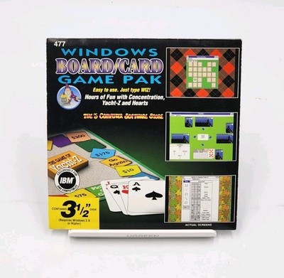 Vintage 1994 3.5  Disk Windows Board/Card Game Pack #477 Wiz Tech. New & Sealed 