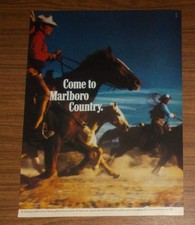 Seltene Werbung MARLBORO Come to Marlboro Country - Cowboys 1990