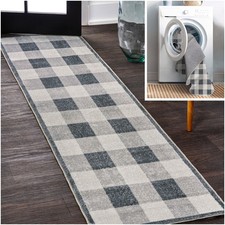 JONATHAN Y Lighting WSH303-28 Washable 2' x 7-3/4' Polyester - Light Gray / Dark