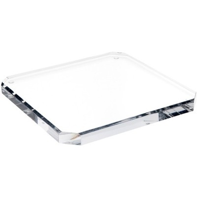 Plymor Clear Acrylic Beveled Corner-Cut Display Base, 9'' W x 9'' D x 0.75'' H