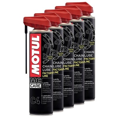 Kettenspray MC CARE C4 Chain Lube Factory Line Motul 5 X 400 ml Kette Ketten
