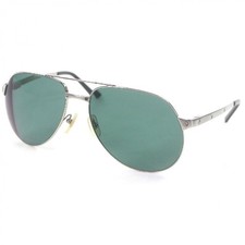 Cartier Vintage Santos Dumont Silver Green Lens Sunglasses 59x16 Used