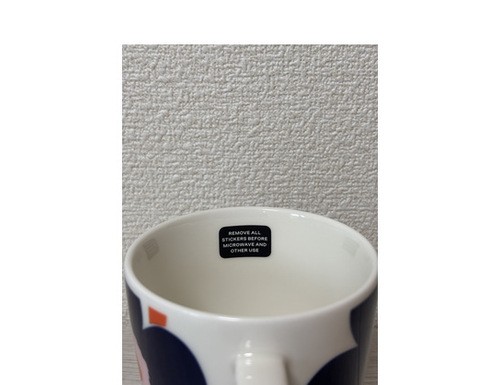 Marimekko Unikko Becher 400ml Dunkelblau Orange 【 Limitiert Asien 】 Keramik Küche - Bild 4 von 5