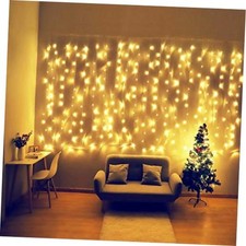 Curtain Lights Plug in, 13FT 6.5FT Window Icicle Lights, Warm White  8 Modes
