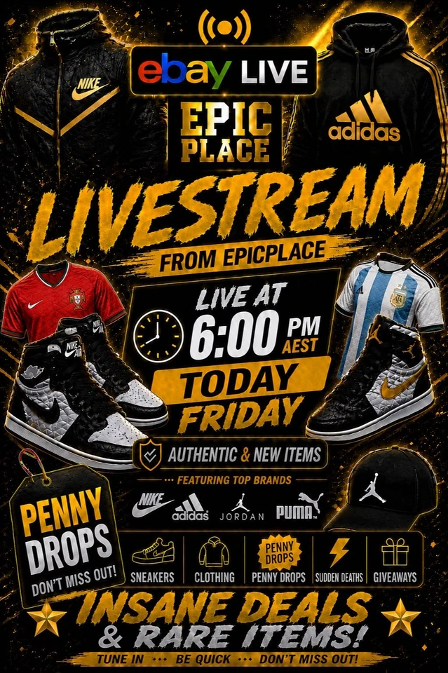 🔥EpicPlace - LIVESTREAM | PENNY DROPS | Sneakers and Clothing | $1 Starts✅