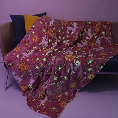 Glow in the Dark Decke f��r Jungen M?dchen und Erwachsene weicher Pl��sch Flane