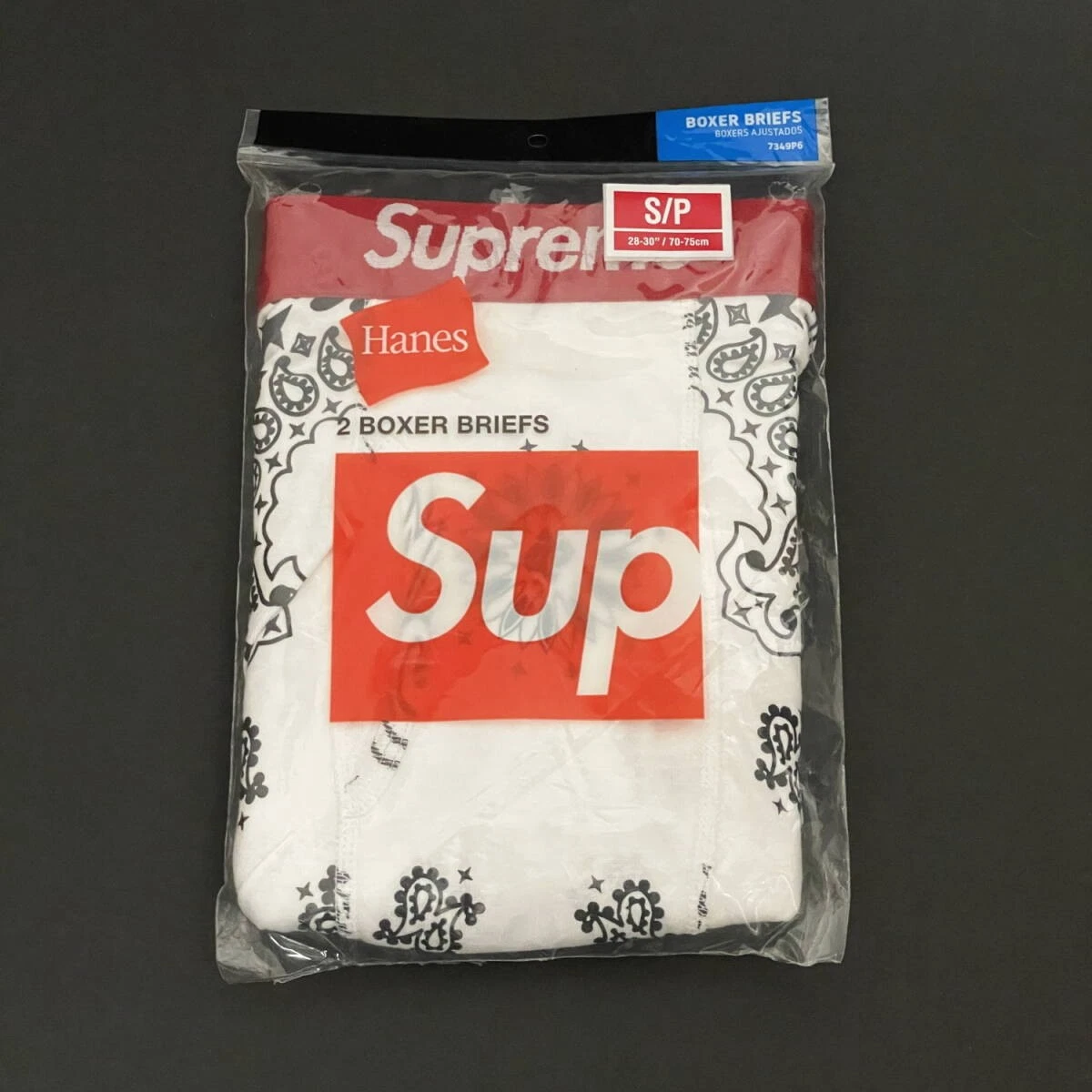 Lot de 2 boxers bandana Supreme Hanes taille S blanc 22FW Supreme Hanes Ba