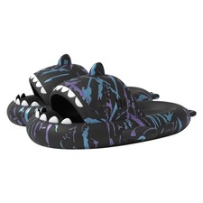 Allgala Shark Slides Unisex Novelty Soft Cushion Slippers Camouflage Black Shark