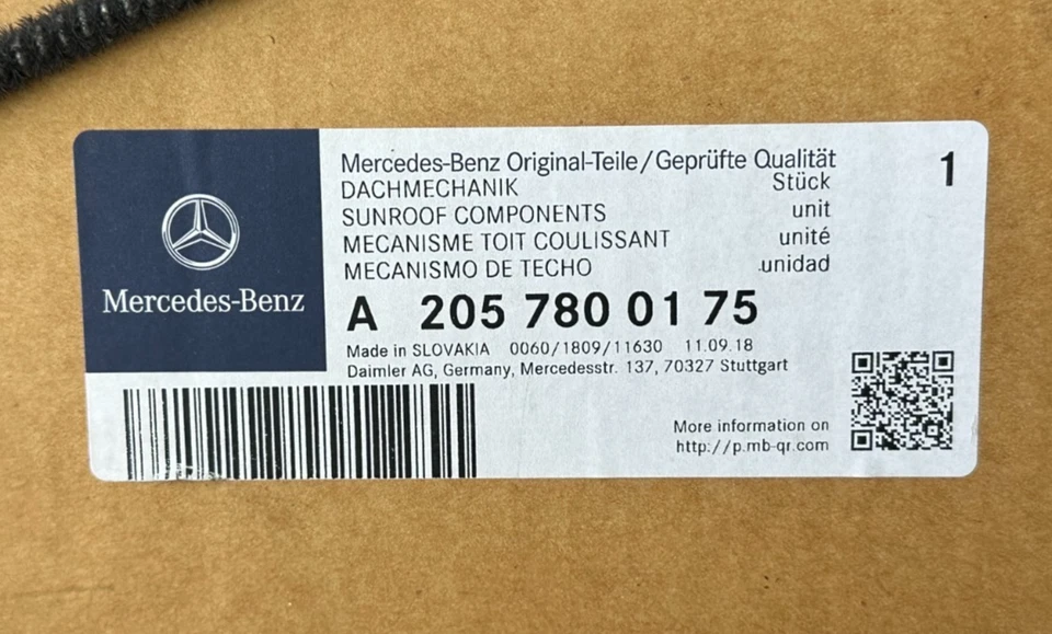 NUEVO MERCEDES C300 C43 C63 2018-2021 TECHO CORREDIZO IZQUIERDO CORREDIZO MECÁNICO 2057800175, OEM Foto 4 de 4