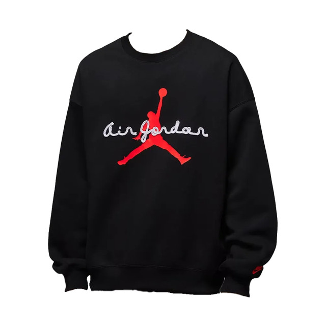 Jordan Brooklyn Fleece Crewneck Sweatshirt Black Infrared 23 (IF1845-010)