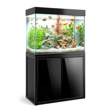 100 Gallon Aquarium Tank Tempered Glass LED Light 920 GPH Pump Filtration System