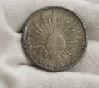 1861 Mexico Silver 8 Reales Coin XF+ (Toned)