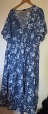 Torrid Challis Maxi Dress flutter sleave blue size 3 or Womens 20