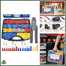 Tnisesm 1100PCS Wire Connector Kit with Crimping Tool, Copper Insulated Electric