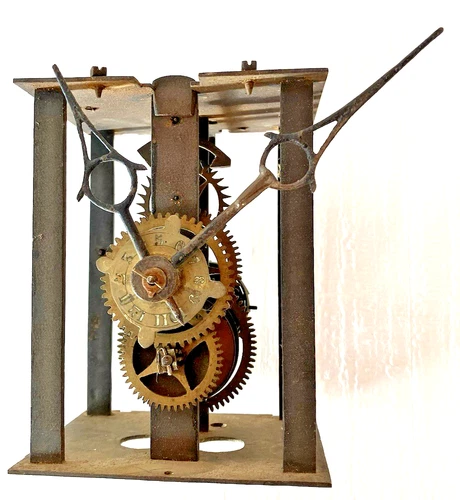 Lantern-style weight-driven clock, antique pendulum clock, Comtoise clock,...
