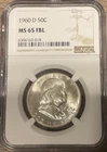 1960 D Franklin Half Dollar NGC MS 65 FBL Silver Uncirculated