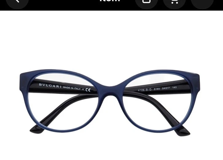 Anteojos Bvlgari 4106-B-Q 5145 estrás ópalo azul ojo de gato Italia 54[]17 140 Foto 2 de 4