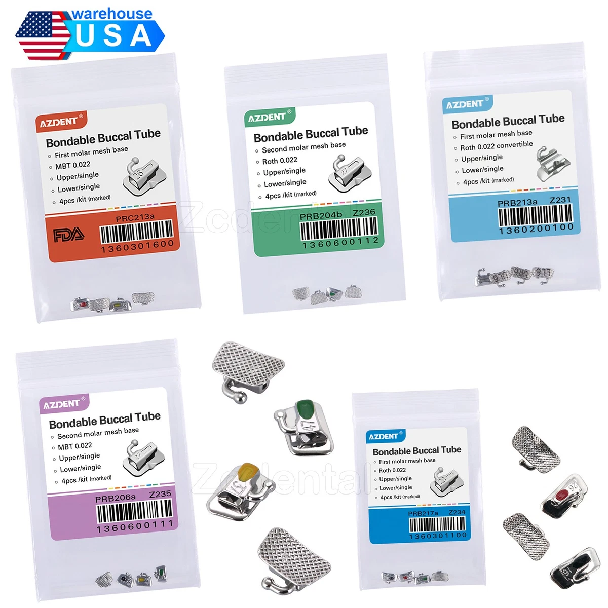 AZDENT Dental Tubos Bucales De Ortodoncia Con Banda Roth 022 1er Molar 16 #-35 - Foto 3