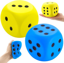 2 Pcs 3.93'' Large Foam Dice for Classroom Jumbo 6 Sided Giant Dice Casino Party