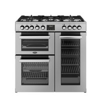 Belling Cookcentre 90cm Dual Fuel Range Cooker S. Steel Black 90DF