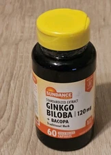 Sundance Vitamins Ginkgo Biloba  + Bacopa 120mg 60 Ct Exp 03/2027