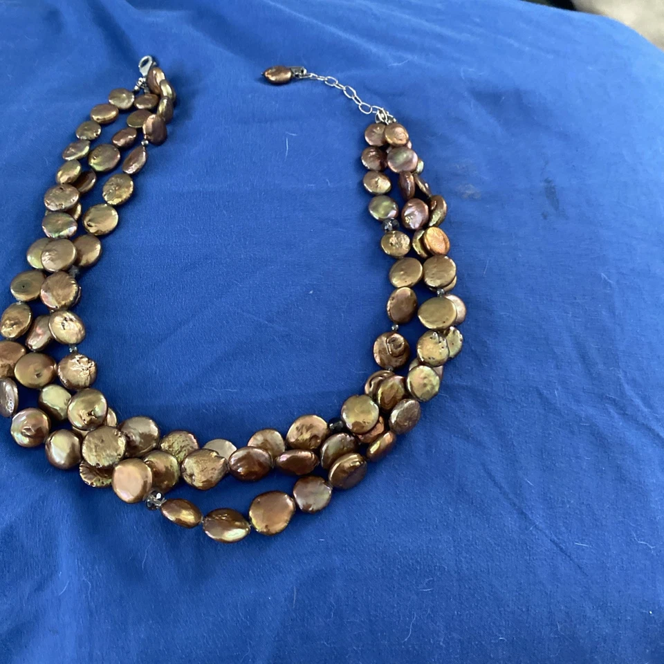 Silpada серебро бронзовая монета жемчуг ожерелье N1717 - Изображение 4 из 4