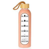 Trinkflasche Wasserflasche Glasflasche 600Ml Motivation Rosa Lachsrosa Vilde