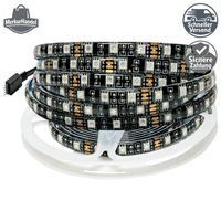 RGB LED Streifen 12V 5M Schwarz IP65 Wasserdicht 300 Leds Farbwechsel