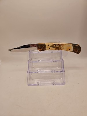 Ka-Bar KABAR USA mint deep cut engraved bolsters stag lockback knife SN# 6000