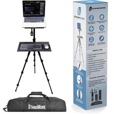 Standing Desk Aluminum Portable Height Adjustable Workstation with Keyboard Tray