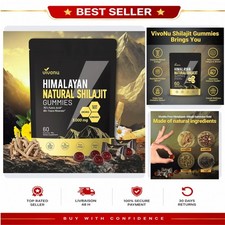 VivoNu Shilajit Gummies 3000mg 60 Count Ashwagandha Himalayan Supplement