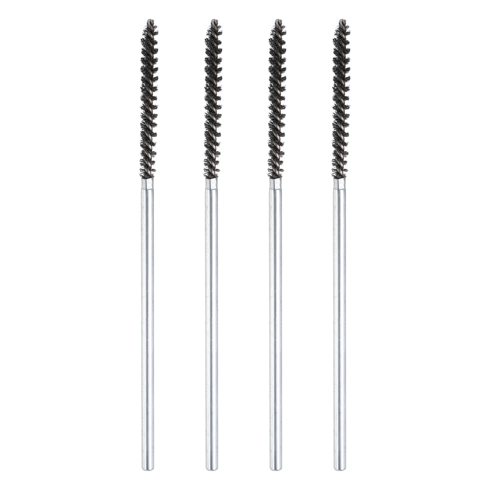 4pcs Pipe Cleaners Brush Set 0.2 Inch Stainless Steel Bristles for Tube Silver#