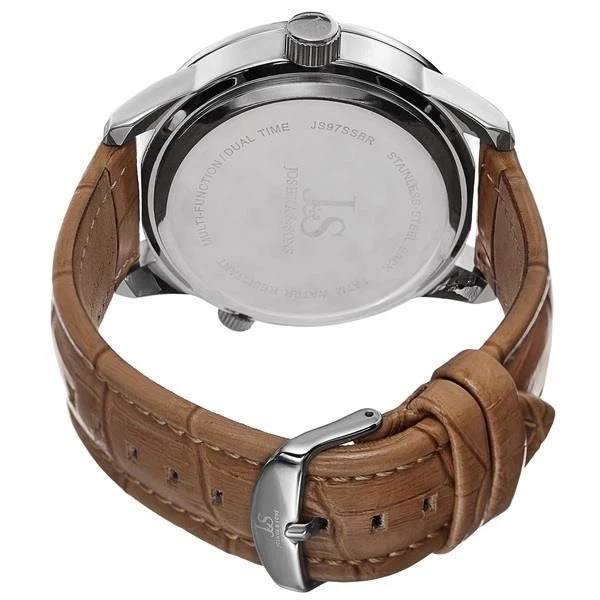 Joshua & Sons JS97SSBR Dual Time Giorno Data Gmt Blu con Accenti Orologio da - Immagine 2 di 4