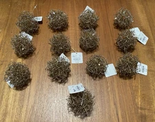 13 PIER 1 Gold Glitter Wire Spheres Ornaments Orbs Bowl Fillers  2.5” NEW