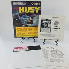 Super Huey Helicopter Flight Simulator 64 /128 Cosmi Tested Disk Box Manual C64