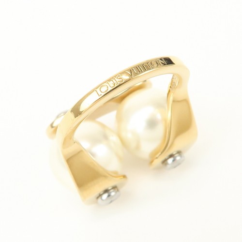 Louis Vuitton Ring LV Speedy Imitation Pearl M Gold M68069 Authentic Used F/S - Picture 8 of 9